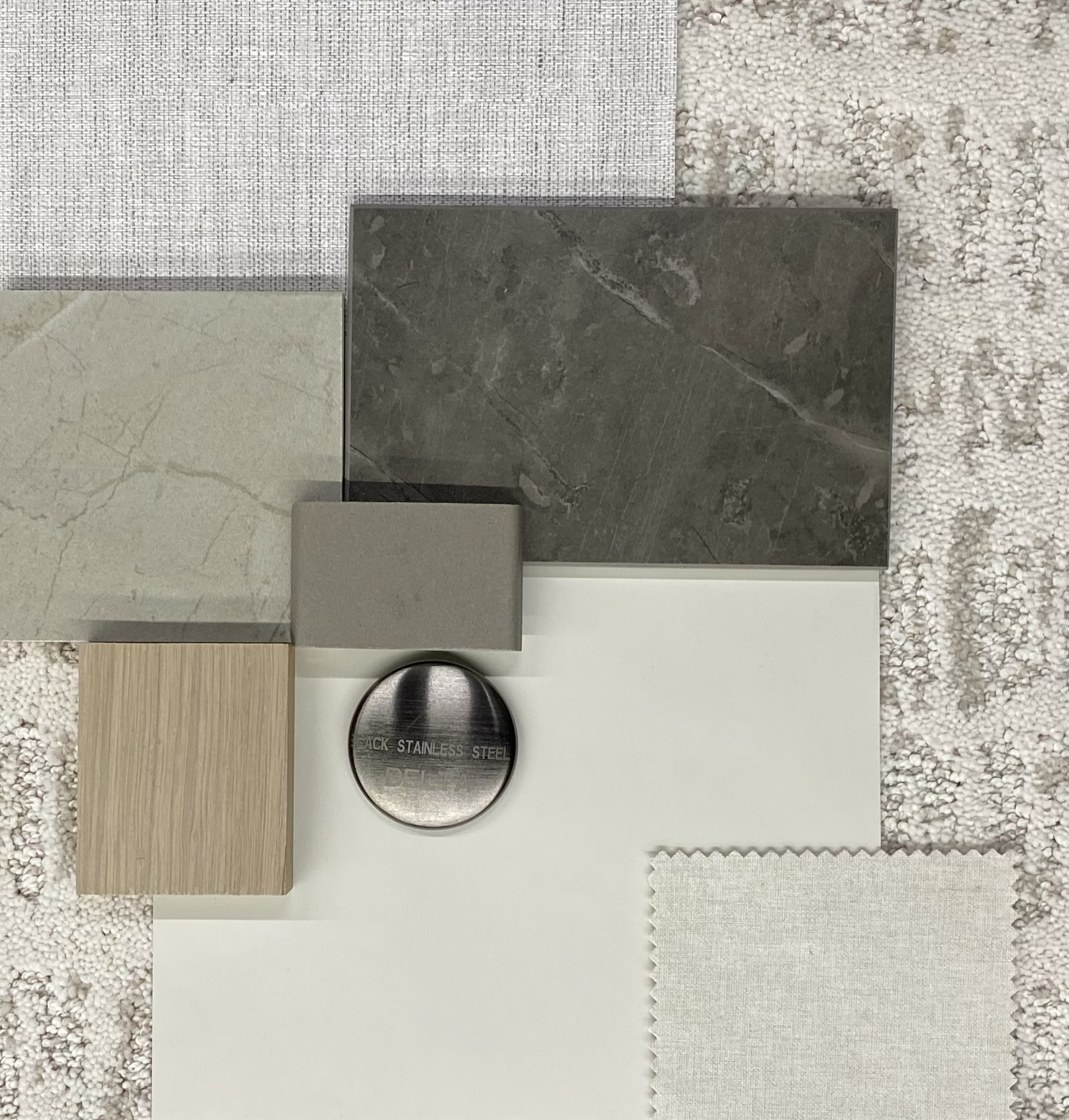Example of material samples for a kitchen renovation